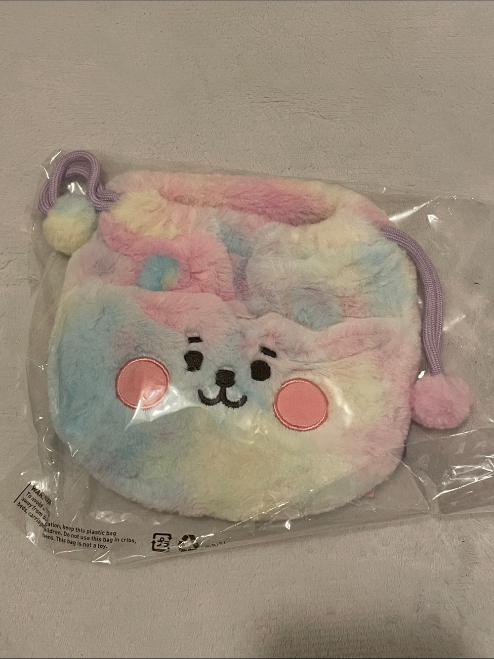 Official BTS BT21 RJ Baby Prism String Pouch